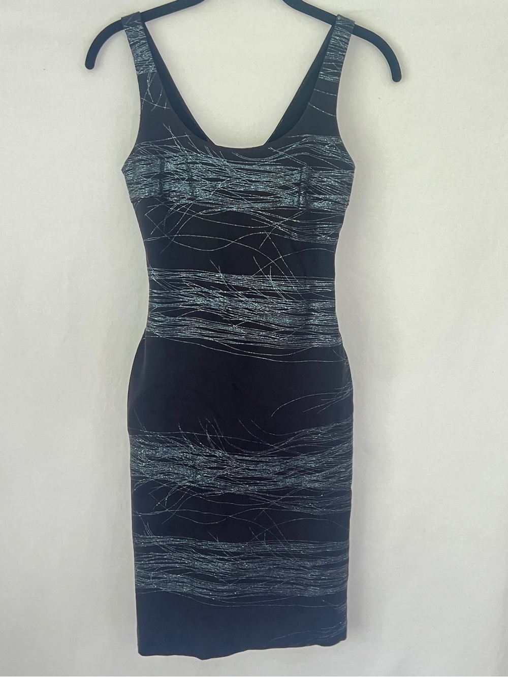 Vintage Versus Versace black bodycon dress metallic shimmer 90s supermodel look